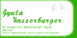 gyula wasserburger business card